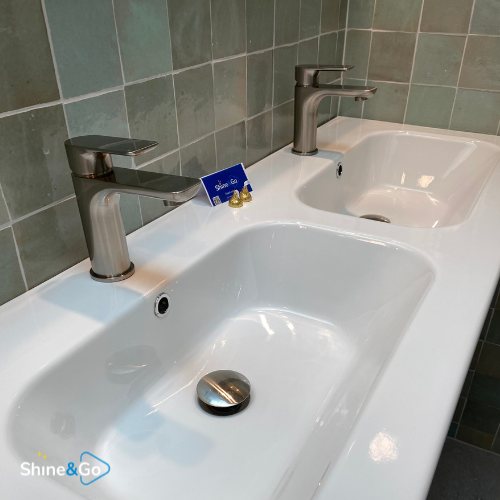 Bathroom double vanity cleaned by Shine&Go NZ